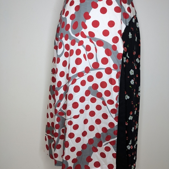 Foxiedox Polka Dot/Floral Contrast Satin Maxi Dress Size Small NWT - Picture 5 of 14